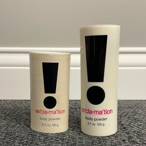 Vintage Exclamation Perfumed Body Powder Set 90s Y2K 80s Lot of 2